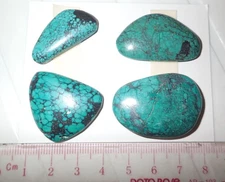 Turquoise Stone Flat Free Form Cabochon 112 Carat 4 pieces 22.4 gram