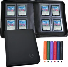 Toploaders Binder 4 Pocket,Holds 128 Top Loaders,Top Loader Binder 4 Pocket for