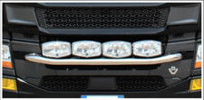 Stainless Steel Front Lightbar Top of Bumper for Scania R/S/G 2016+ Grill bar