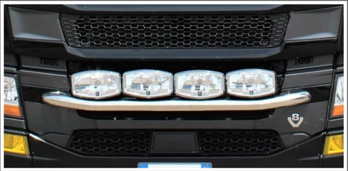Stainless Steel Front Lightbar Top of Bumper for Scania R/S/G 2016+ Grill bar