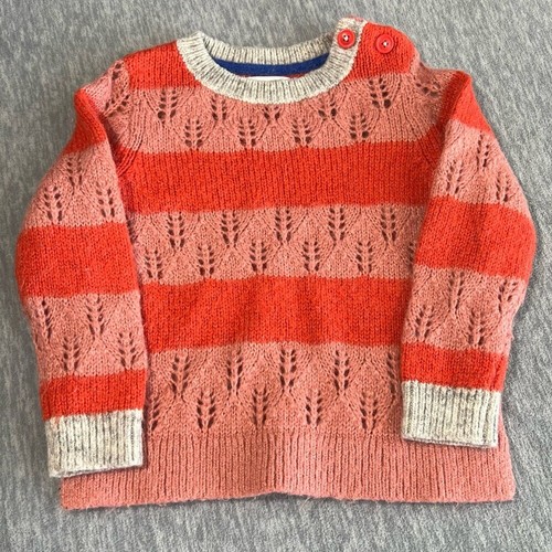 Boden striped mohair fuzzy sweater girls kids 3–4 years cut out soft winter