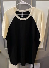 Next Level 6051 Unisex 3/4-Sleeve Raglan Triblend Colorblock T-Shirt BlackXL New