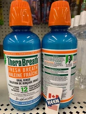 AiWaWa CA, TheraBreath Fresh Breath Oral Rinse - Icy Mint, 473 mL