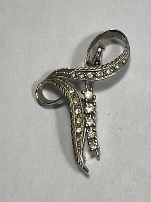 Broche En Argent Avec Pierre - Bijou Vintage Ou Ancien - Occasion à Nettoyer Et à Porter