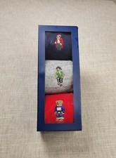 Ralph Lauren POLO Bear Socks Men Set Of 3 Blue Gray Red Gift Box Roll Top Winter