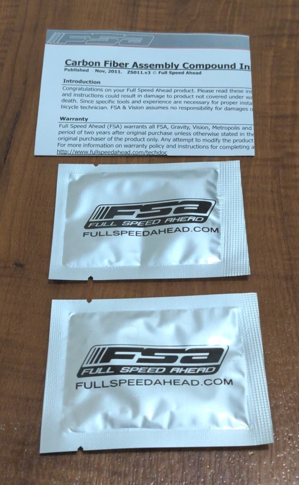 (2x) FSA Carbon Fiber Bicycle 🚴Assembly Compound/Paste 5g Individual Packets 🆕 - Image 4 of 4