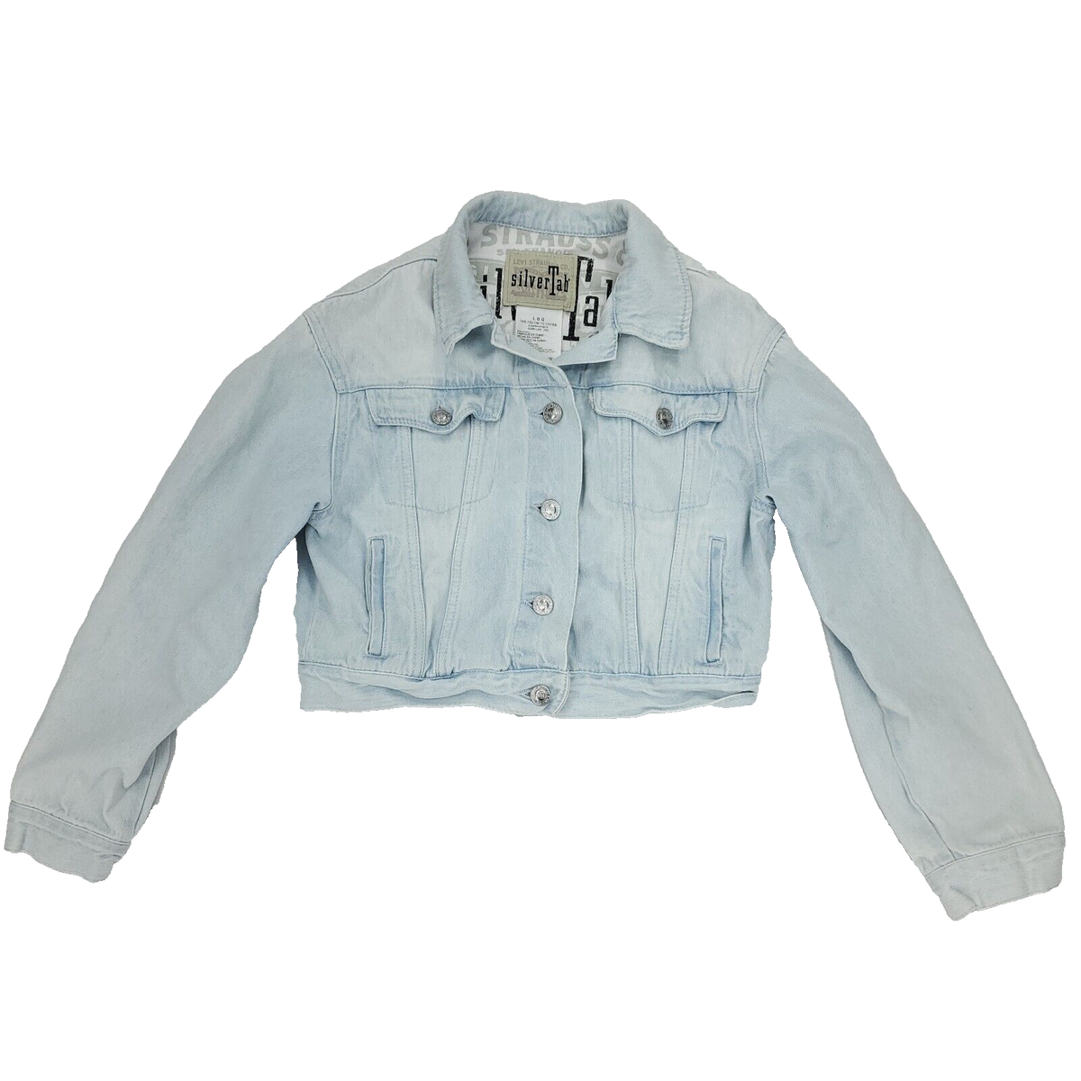 Levis Silver Tab Denim Jacket Teen Girls Large 12-13 Yrs Blue Jean 