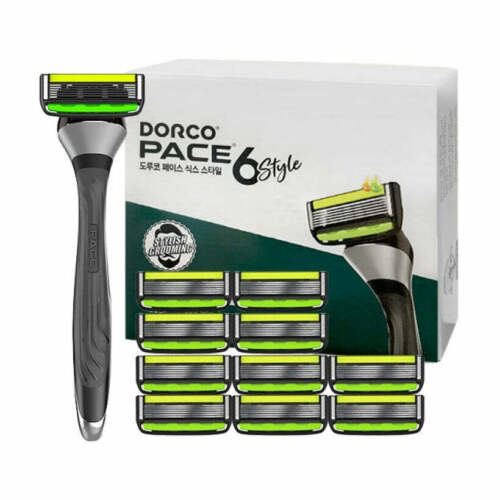 Dorco Pace6 Style Shaving Razor 1 Handle + 11 Cartridges Set - FREE SHIPPING - Picture 1 of 1