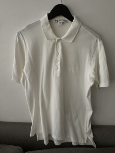 Y-3 Adidas  x yohji Yamamoto Cotton White Polo Men’s Logo Size m - Picture 1 of 7