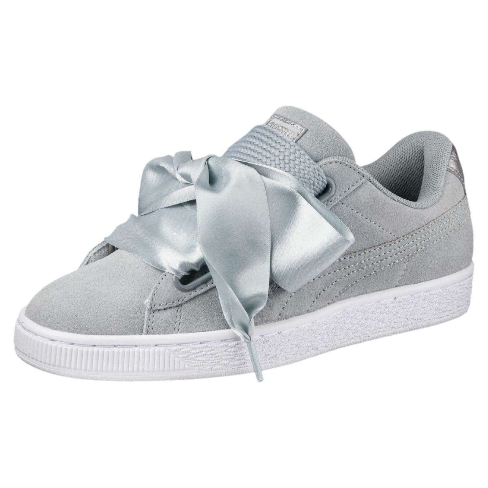 puma basket heart grey