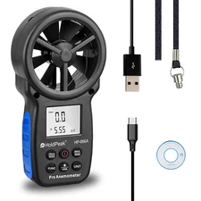 Anemometer Digital Wind Speed Meter Gauge Air Wind Flow Humidity USB PC Connect