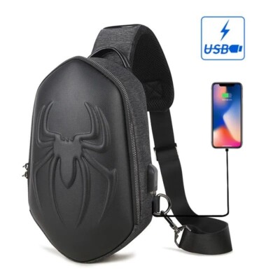 Unisex Running Chest Bag   USB Charging Sling Crossbody Cycling Backpack