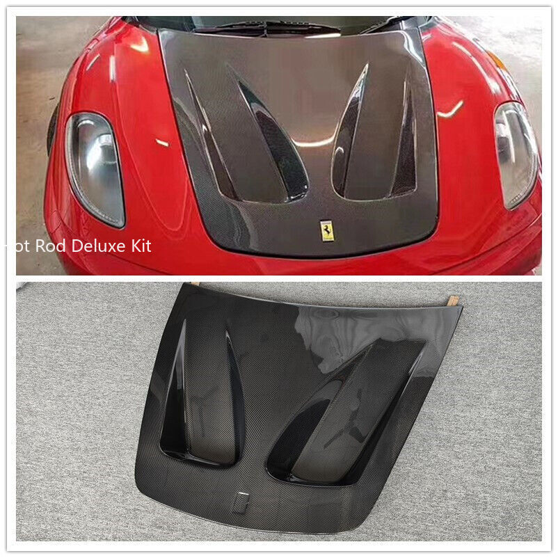 Real Carbon Fiber Front Hood Scoop Bonnet Cover Fits For Ferrari