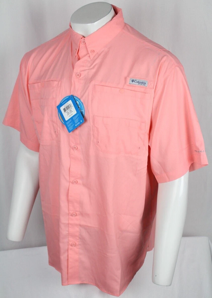 Chemise Columbia PFG Homme 2XL Rose – Manches Longues, Protection UV