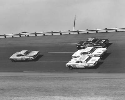 Nascar Daytona 1960 - First D500 Qualifier Three-Wide Act Motor Racing Old Photo