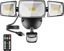 USTELLAR Motion Sensor Security Lights Plug in 55W, Dusk to Dawn Motion Senso...