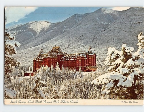 Postcard Banff Springs Hotel & Sulphur Mountain Alberta Canada | eBay