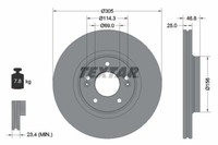 2X Textar 92292205 Bremsscheibe FüR Hyundai KIA