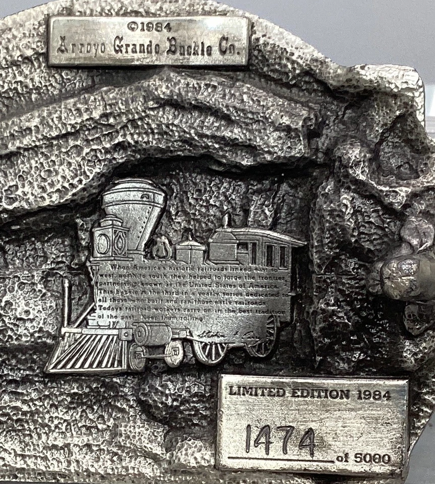 Vintage 1984 Commemorative American Railroad Belt Buckle - Arroyo Grande - Image 3 of 4