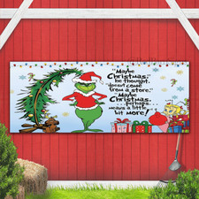 The Grinch Merry Christmas Indoor Outdoor Banner sign