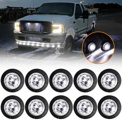 10x LED 12V/24V Seitenmarkierungsleuchte Begrenzungsleuchten Weiß Anhänger LKW