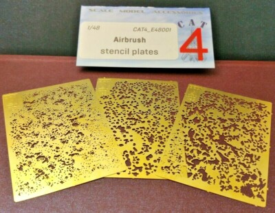 #ad CAT4 E48001 Airbrush stencils plates 3pcs 70x48mm 1 144 to 1 24 scales $22.31