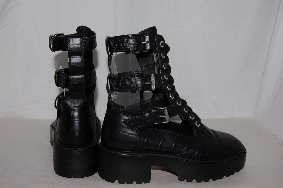 $1490❤️37/7 BOTINES AMIRI MADE ITALY NEGROS GLADIADOR CUERO COMBATE EQUITACIÓN Foto 2 de 4