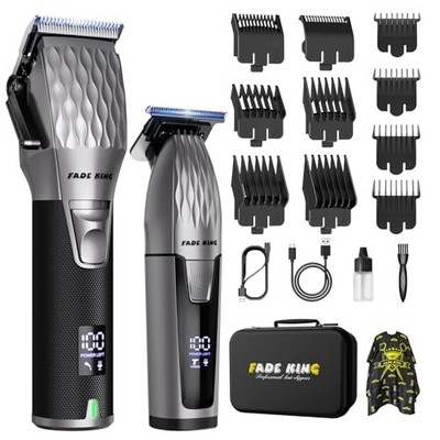  Professional Hair Clippers for Men, Cordless Hair Clippers and Graphite Black