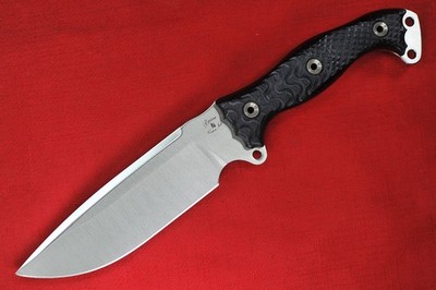 Nuclear Option Nano Fusion Outlaw .215'' Satin Blade, Black G10 Handle