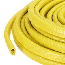 32.8ft x 10mm x 7mm Rubber Edge Trim Guard with Metal Clips Yellow