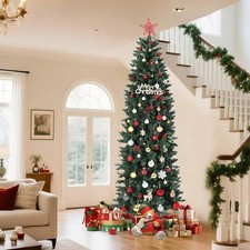 12 FT Christmas Tree Pre-lit Artificial 700 Dual Color LED Lights w/ Metal Stand