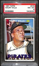 1967 Topps #570 Maury Wills  PSA 8 NMMT C102842