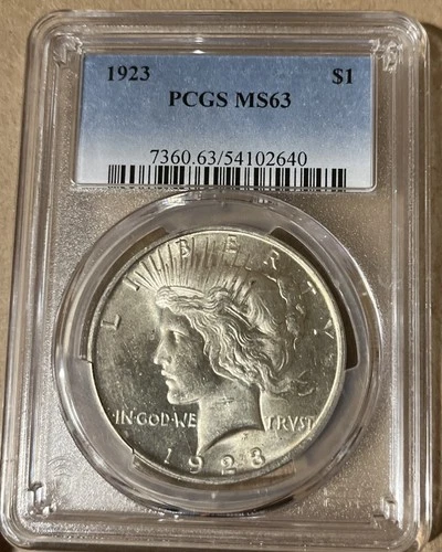 1923 Peace Dollar $1 Silver Coin PCGS MS63 Philadelphia Business Strike