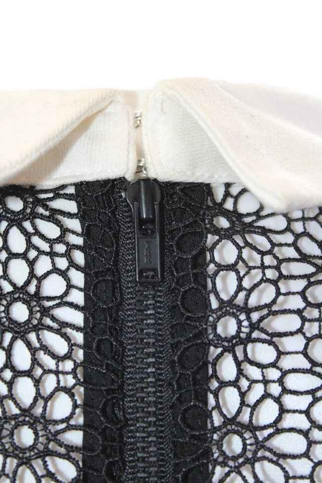 Автопортрет женщин сетки кружева верхний воротник короткий рукав комбинезон черный размер S - Изображение 4 из 4