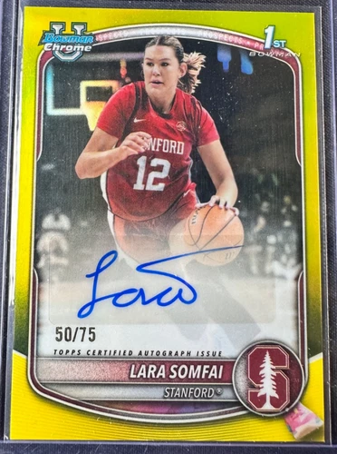 Lara Somfai 2025-26 Topps Bowman Chrome 50/75 Auto Yellow Prospects #CPA-LS