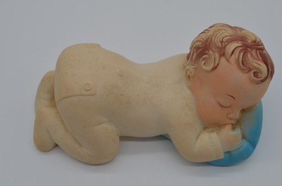 Vintage Irwin Rubber Sleeping Baby Doll Toy Sucking Thumb 1950s