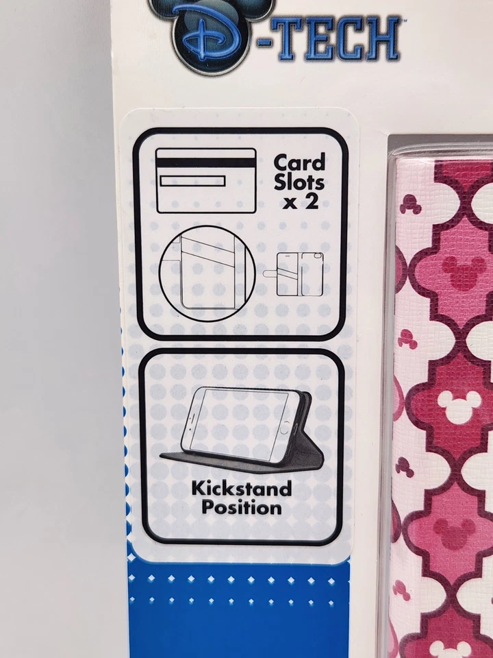 Disney D-Tech Pink Mickey Mouse IPhone 6/6S/7 Phone Case Kickstand Card Slot NEW - Image 2 of 4