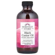 HERITAGE STORE Black Castor Oil FOR BODY, HAIR & BROWS 8 FL OZ | 237 ML BB 06/28