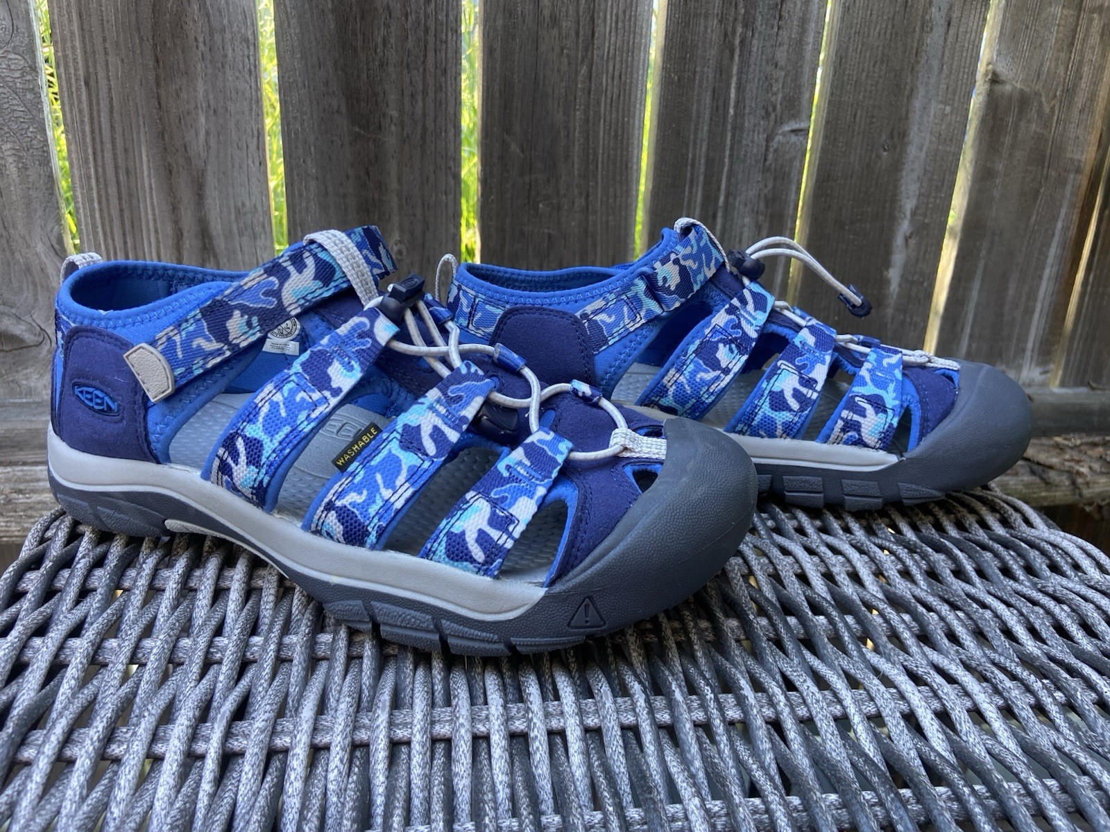 Sandali acqua KEEN ragazzo Newport H2 punta chiusa mimetici blu cobalto brillante taglia 6 bambini