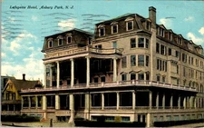 Lafayette Hotel Asbury Park NJ 1911 Postcard Seaside Resort Cottage Message