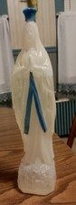 Vintage Religious Holy Water Bottle 13" Notre Dame De Lourdes 3/4 Full
