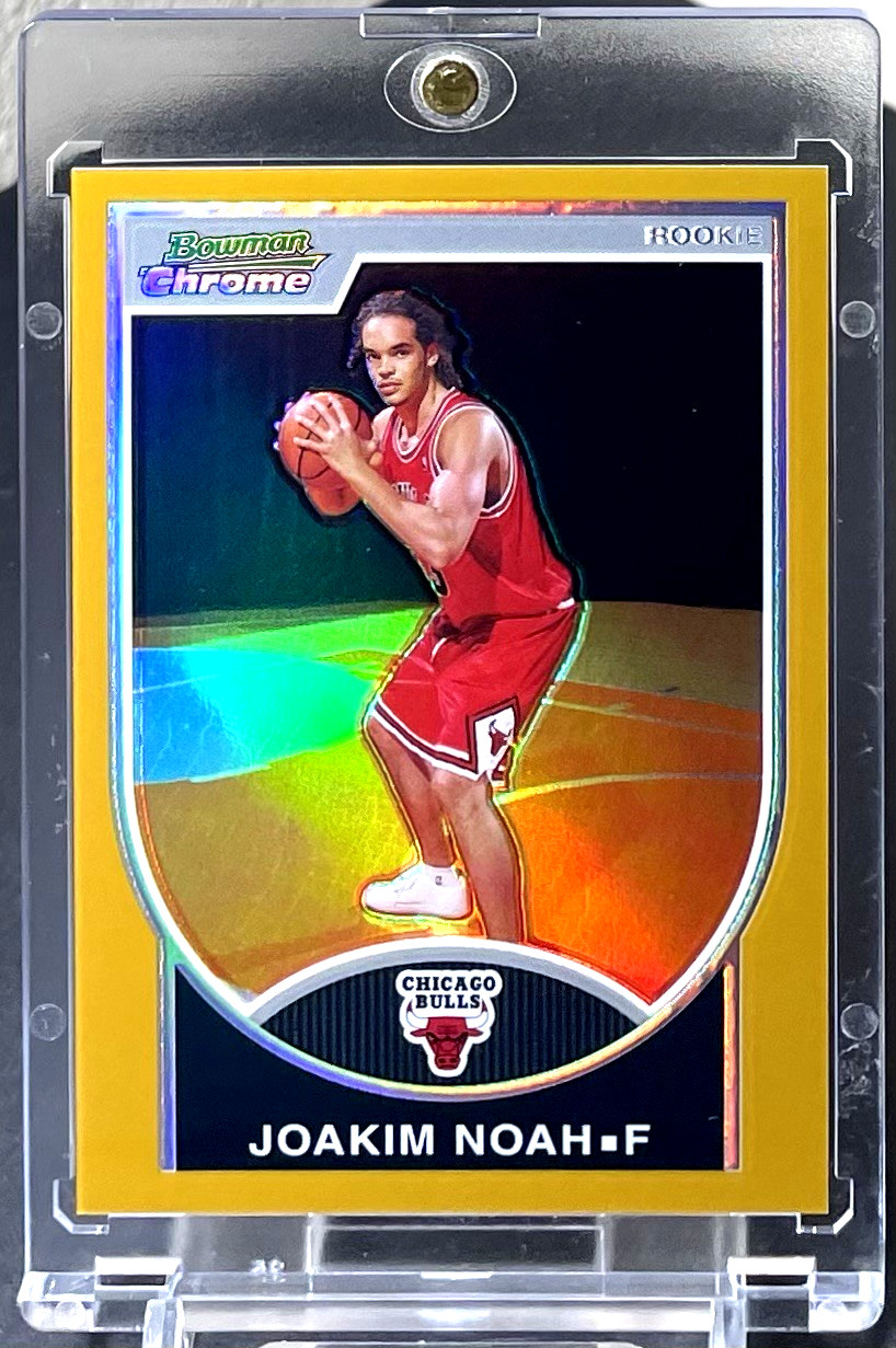 ( /99 ) Joakim Noah 2007-08 Bowman Chrome RC Gold Refractor Bulls Rookie #116