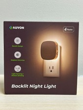 Auvon Plug-in LED Backlit Night Light with Motion Sensor  Dusk to Dawn Sensor
