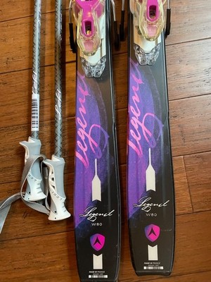 dynastar legend w80 skis, poles and size 24.5 Rossignol boots