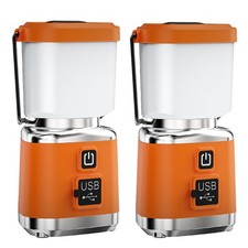 2x Portable LED Camping Lantern Light USB Rechargeable Lamp Waterproof Outdoor