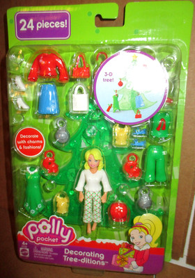 MATTEL,  POLLY POCKET , 2006 POLLY, DECORATING TREE-DITIONS...REALLY CUTE...NRFB