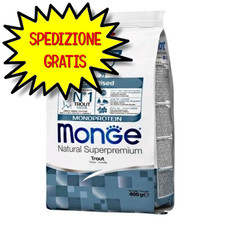 MONGE GATTO CROCCHETTA ADULTO MONOPROTEICO STERILIZZATO TROTA 400 G