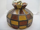 Slag Glass Pendant Lamp Tiffany-style Geometric Design Vintage Works