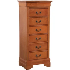 Glory Furniture Louis Phillipe 7 Drawer Lingerie Chest in Oak