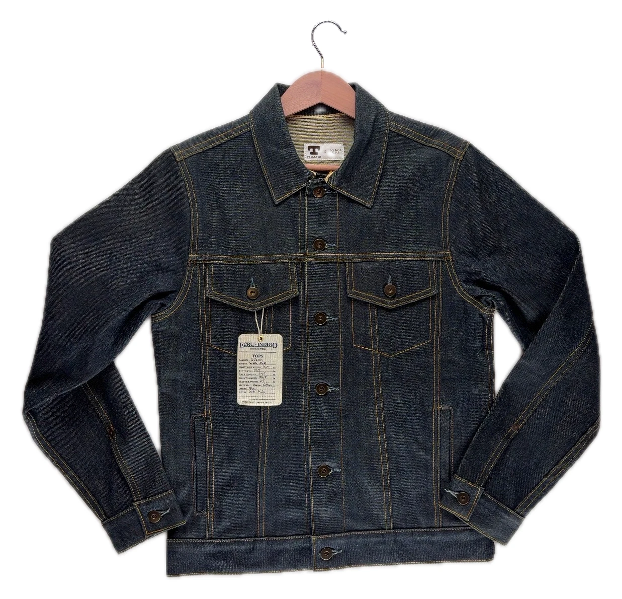Tellason Type III Cone Mills White Oak S Mens Denim Jacket USA NWOT P2P 19.5 - product detail image 1